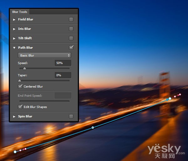 體驗(yàn)Photoshop CC 2014新增路徑模糊濾鏡_天極yesky軟件頻道