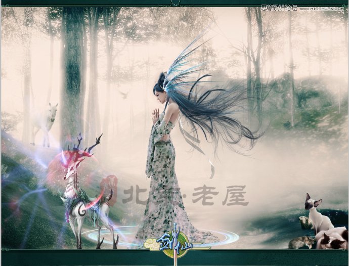 Photoshop合成夢(mèng)幻叢林中美麗仙子 三聯(lián)