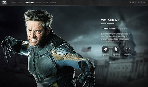 X-Men: Days of Future Past 網(wǎng)頁(yè)設(shè)計(jì)欣賞